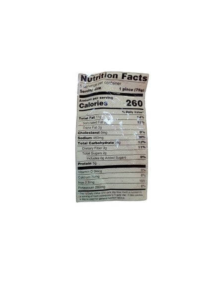 The Nutrition Facts of Deep Methi Paratha (5pcs) 