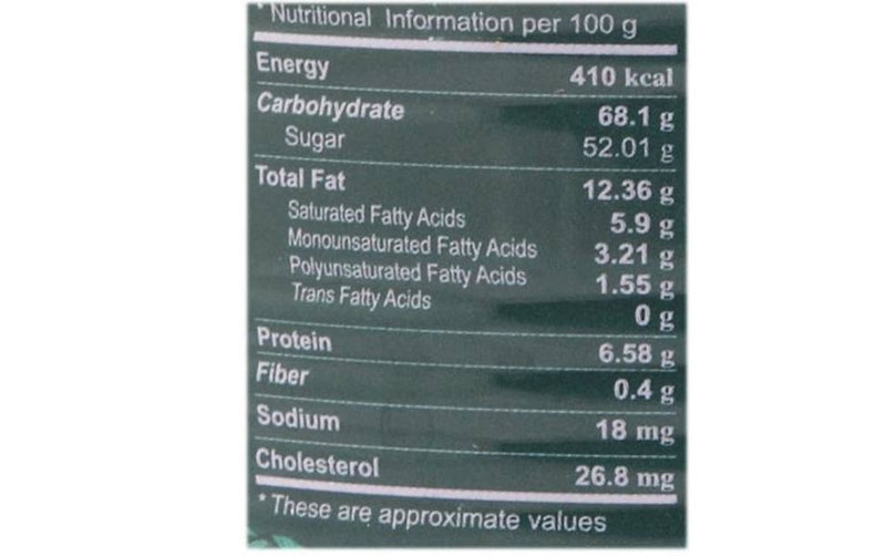 This is the Nutrition of Haldiram's Gulab Jamun.