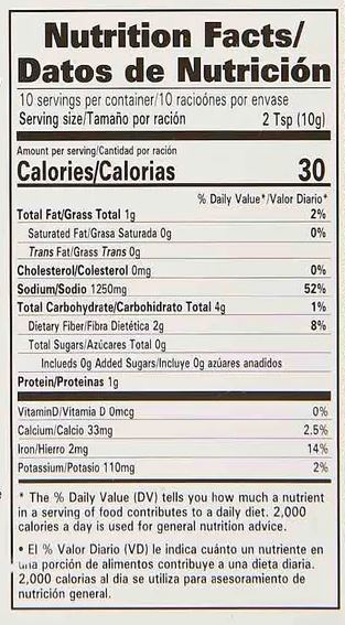 The Nutrition Facts of Laziza Nehari Masala 