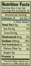 The Nutrition Facts of Laziza Stew/Dopiaza Masala 