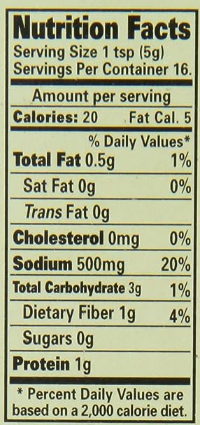 The Nutrition Facts of Laziza Stew/Dopiaza Masala 