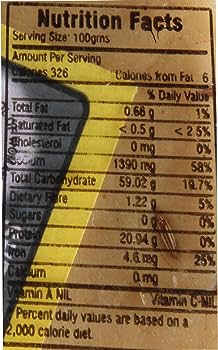 The Nutrition Facts of Lijjat Red Chilli papad 