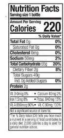 The Nutrition Facts of Naked Orange Carrot