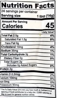 The Nutrition Facts of Nanak Khoa