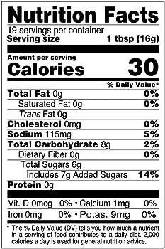 The Nutrition Facts of National Samosa Chutney Sauce 