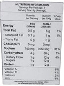 The Nutrition Facts of Nimkish RTC Hyderabadi Chicken Biryani  