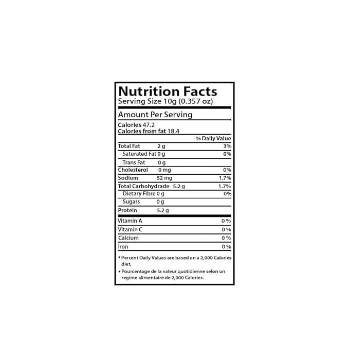 This is the Nutrition of Tehzeeb Dal Chana.