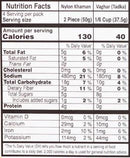 The Nutrition Facts of Vadilal quick Treat  Nylon Khaman