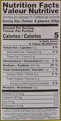 The Nutrition Facts of Ziyad Pickled Turnip 