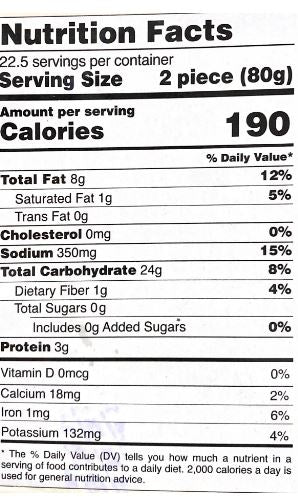 The Nutrition Facts of Deep Chickpea Samosa 