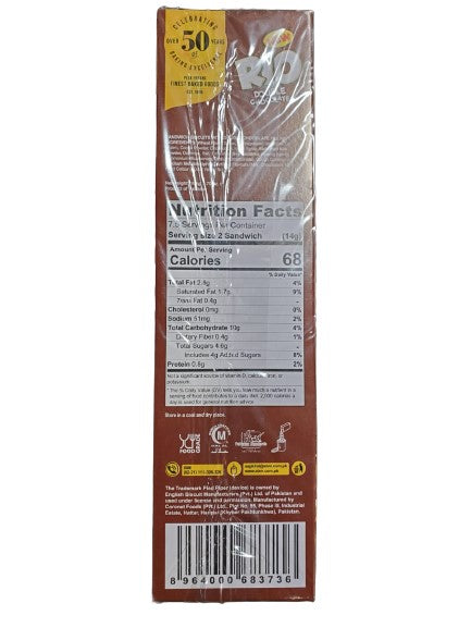 The Nutrition Facts of EBM Rio Chocolate Biscuit Pita Plus Inc.