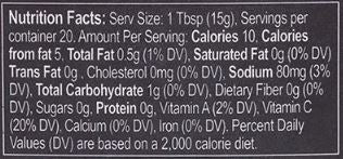 The Nutrition Facts of Mina Harissa Spicy ( Hot Sauce) 