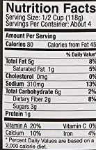 The Nutrition Facts of Mina Shakshuka Tomato Suace 