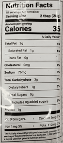 The Nutrition Facts of HandS Coconut Chutney Original 